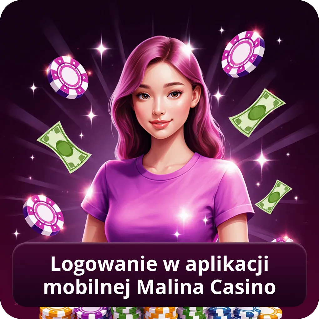 Logowanie w aplikacji mobilnej Malina Casino